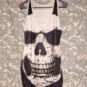 Black and White Skull Tank Dress